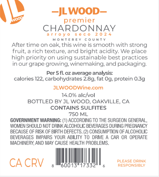 Premier Chardonnay Arroyo Seco 2024 14.0% ALC/VOL