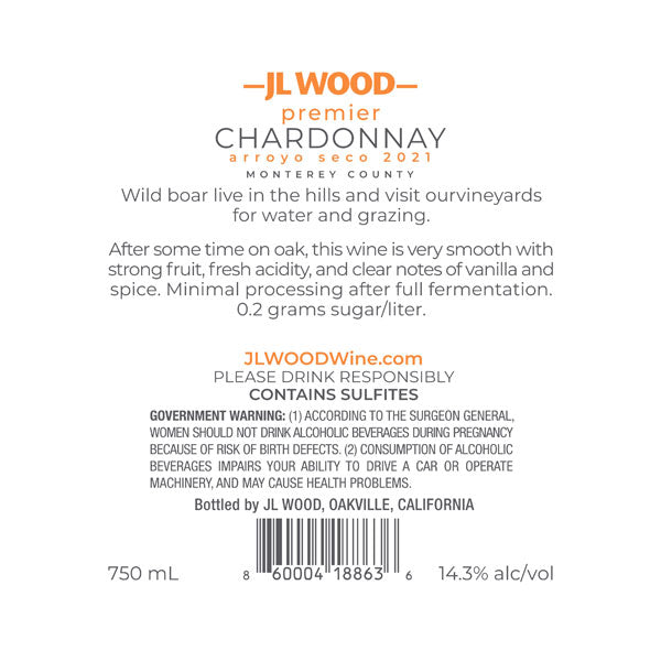 Premier Chardonnay Arroyo Seco 2021 14.3% ALC/VOL